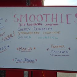 Diamond Lake Roadside Coffee - Smoothie menu.