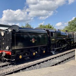 Bluebell Railway - British Railways Standard Class 5 73082 at at Sheffield Park station.