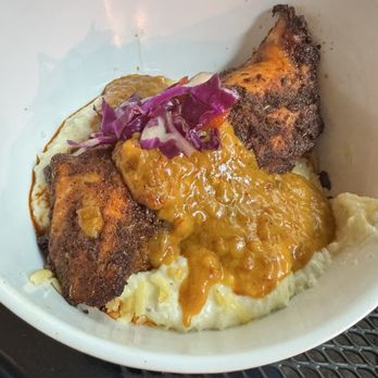 The District SPR - Wild Salmon with Cajun Gravy and Grits - Wine Bars Near Me - Jacksonville, Florida The District SPR - Wild Salmon with Cajun Gravy and Grits - Wine Bars Near Me - Jacksonville, Florida