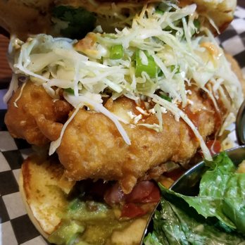 The Loose Moose - Baja Fish Sandiwch (Top-view) - Sports Bars Near Me - Toronto, Ontario The Loose Moose - Baja Fish Sandiwch (Top-view) - Sports Bars Near Me - Toronto, Ontario
