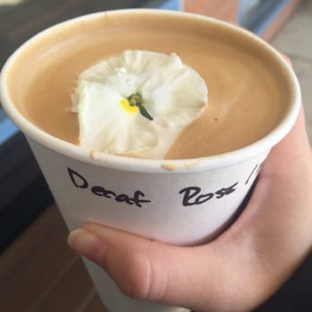 Cafein - Rose latte - decaf with almond milk! - Coffee & Tea Near Me - Chantilly, Virginia Cafein - Rose latte - decaf with almond milk! - Coffee & Tea Near Me - Chantilly, Virginia