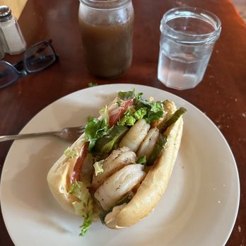 Tulip Tree Cafe - my shrimp po'boy, came with pineapple I had already devoured - New American Near Me - Freehold, New Jersey Tulip Tree Cafe - my shrimp po'boy, came with pineapple I had already devoured - New American Near Me - Freehold, New Jersey