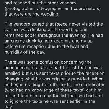 GGC Productions - Greg's 'apology' lol making excuses for every mistake instead of owning up to it. Asked every vender except the bartender - DJs Near Me GGC Productions - Greg's 'apology' lol making excuses for every mistake instead of owning up to it. Asked every vender except the bartender - DJs Near Me
