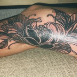 Redwood Tattoo Co - Flowers blacked out on my leg