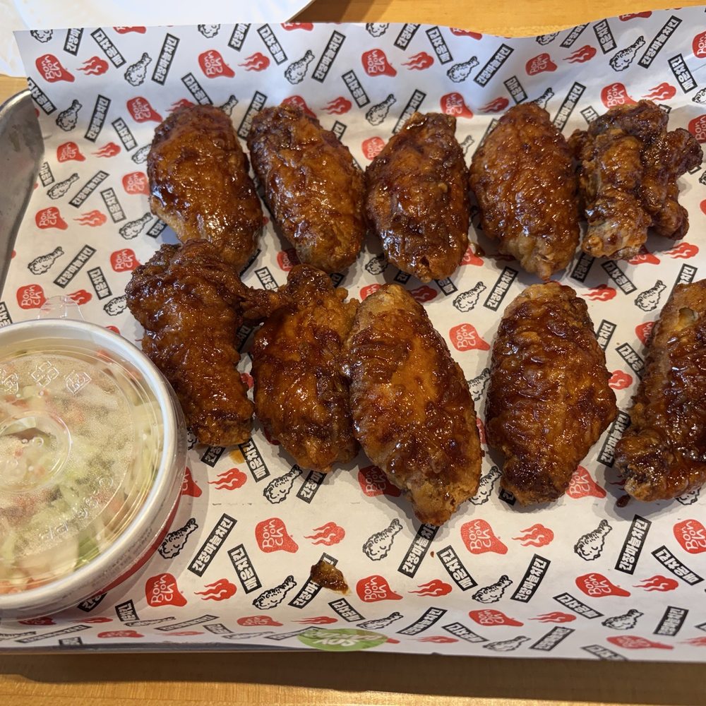 Bonchon Stevenson Ranch - Pico Canyon Rd - Soy garlic with Coleslaw - Korean Near Me - Stevenson Ranch, California