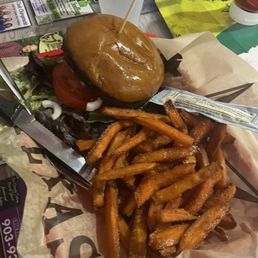 Hamburger & sweet potato fried w/ sugar Hamburger & sweet potato fried w/ sugar