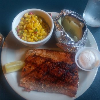 Salmon Bake Restaurant - Salmon dinner with sides - American Near Me - Seward, Alaska