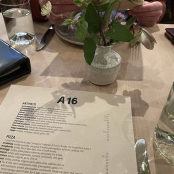 A16 - Menu for the evening. - Italian Near Me - San Francisco, California A16 - Menu for the evening. - Italian Near Me - San Francisco, California