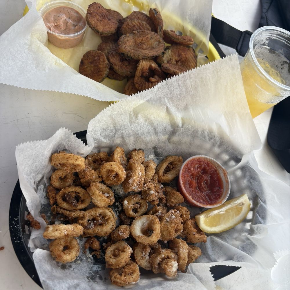 Calamari and fried pickles Calamari and fried pickles