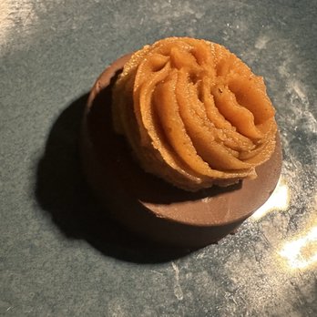 Maison Bleue - Flourless chocolate cake with peanut butter ganache (?) - French Near Me - Cape May, New Jersey