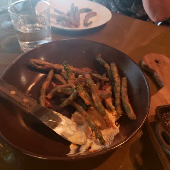 Carson Kitchen - Tempura Green beans with sweet pepper cream cheese dipping spread. - New American Near Me - Las Vegas, Nevada Carson Kitchen - Tempura Green beans with sweet pepper cream cheese dipping spread. - New American Near Me - Las Vegas, Nevada