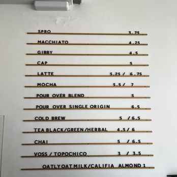 SPRO Coffee Lab - Menu - Coffee & Tea Near Me - San Francisco, California SPRO Coffee Lab - Menu - Coffee & Tea Near Me - San Francisco, California