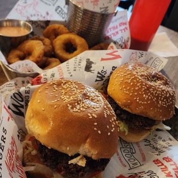 Woodshed Burgers - 2 classic burgers and onion rings! - Burgers Near Me - Edmonton, Alberta