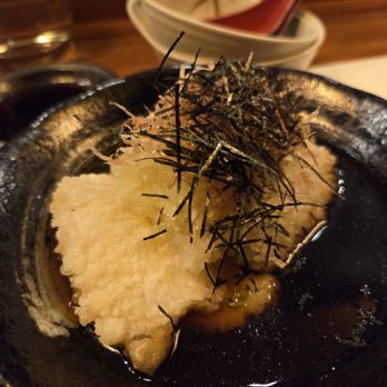 Omakase Kyara Sake Bar - Age Dashi Mochi ($6.95), from a special menu of freshly pounded mochi - Japanese Near Me - Las Vegas, Nevada Omakase Kyara Sake Bar - Age Dashi Mochi ($6.95), from a special menu of freshly pounded mochi - Japanese Near Me - Las Vegas, Nevada