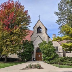 The Village Church - Fall photo of the entrance