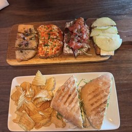 Bruschetta Board and Chicken Mozzarella Panini