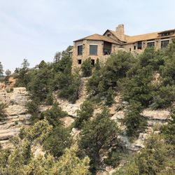 Grand Canyon North Rim - The Lodge from a walking trail below.