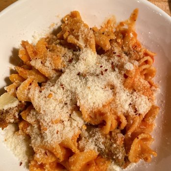Grassa - Fusilli alla vodka - with Italian sausage - New American Near Me - Portland, Oregon Grassa - Fusilli alla vodka - with Italian sausage - New American Near Me - Portland, Oregon