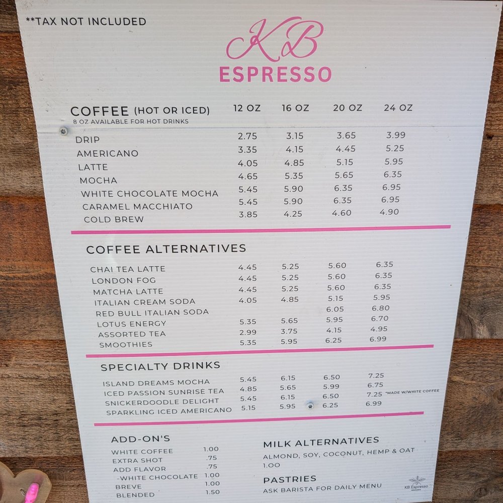 KB Espresso - Menu - Coffee & Tea Near Me - Seattle, Washington KB Espresso - Menu - Coffee & Tea Near Me - Seattle, Washington