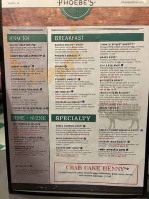 Menu photo 8 Phoebe's Diner Austin, TX