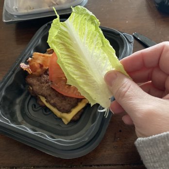Wendy's - Their idea of how much lettuce should be included for a lettuce wrap. - Burgers Near Me - Columbia, Kentucky