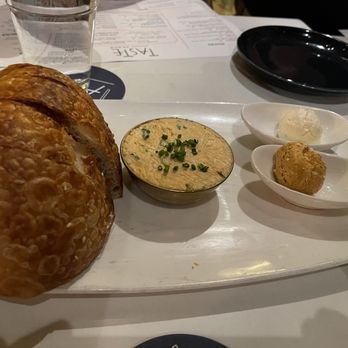Taste on Main - House sourdough bread with pimento cheese spread - Seafood Near Me - Buda, Texas