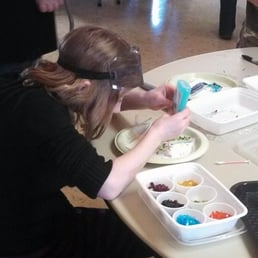 Having a great time doing glass fusing with Fired Up Pottery.