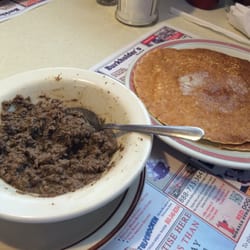 Steam Valley Restaurant - Hot cakes and liverwurst.