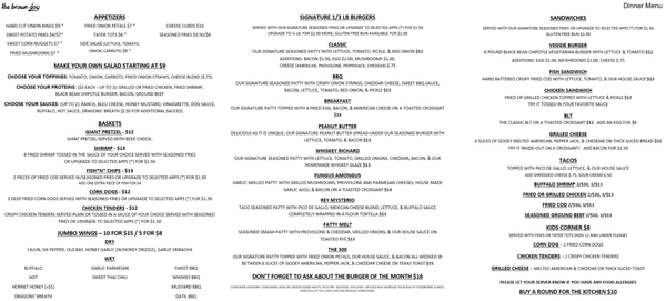 Menu photo 1 The Brown Dog Palm Coast, FL Menu photo 1 The Brown Dog Palm Coast, FL