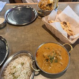 Lamb Biryani, Goa Chicken (Gluten & Dairy Free ), Plain Naan Bread Lamb Biryani, Goa Chicken (Gluten & Dairy Free ), Plain Naan Bread