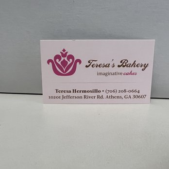 Teresa's Bakery - Business card - Bakeries Near Me - Athens, Georgia Teresa's Bakery - Business card - Bakeries Near Me - Athens, Georgia