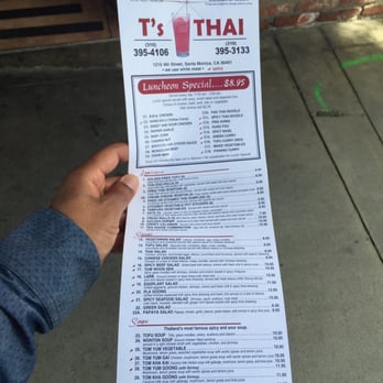 T's Thai - The full menu (front side) - Thai Near Me - Santa Monica, California T's Thai - The full menu (front side) - Thai Near Me - Santa Monica, California