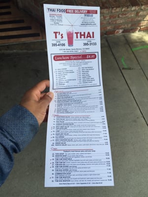 Menu photo 3 T's Thai Santa Monica, CA Menu photo 3 T's Thai Santa Monica, CA