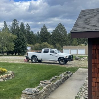 Beiler Roofing - Their truck doing work at the ranch - Roofing Near Me