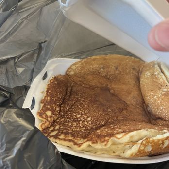Sharon's Place - Blueberry Pancakes bigger than the container! - Breakfast & Brunch Near Me - Scranton, Pennsylvania