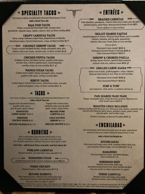 Menu photo 4 Matador Redmond Redmond, WA
