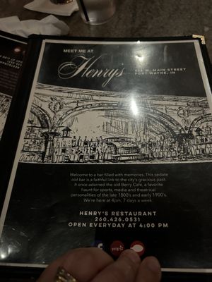 Menu photo 6 Henry's Restaurant Fort Wayne, IN Menu photo 6 Henry's Restaurant Fort Wayne, IN