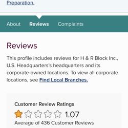 H&R Block - Rating from Reviews on BBB