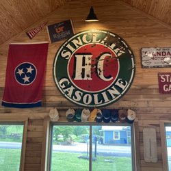 Corner Pit BBQ - Interior has some amazing signage