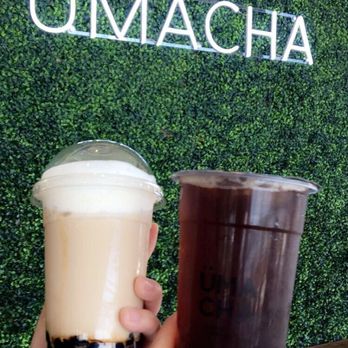 ÜMACHA - Regular Milk Tea with boba (left) and Hojicha Tea with boba (right) - Bubble Tea Near Me - Edgewater, New Jersey ÜMACHA - Regular Milk Tea with boba (left) and Hojicha Tea with boba (right) - Bubble Tea Near Me - Edgewater, New Jersey