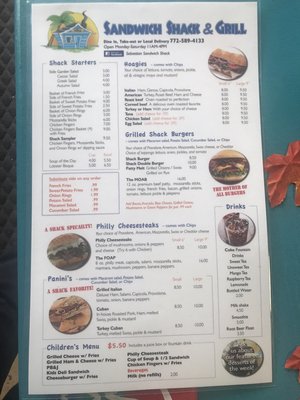Menu photo 2 Sebastian Sandwich Shack Sebastian, FL Menu photo 2 Sebastian Sandwich Shack Sebastian, FL