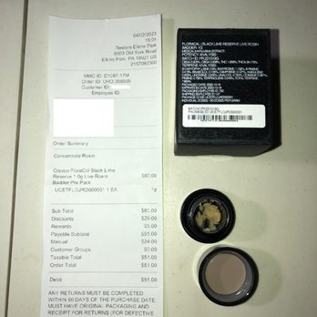 Restore Dispensaries - Degraded gram of Floracal rosin. Cashier said it looks perfect. He can have it then. - Cannabis Clinics Near Me - Elkins Park, Pennsylvania Restore Dispensaries - Degraded gram of Floracal rosin. Cashier said it looks perfect. He can have it then. - Cannabis Clinics Near Me - Elkins Park, Pennsylvania