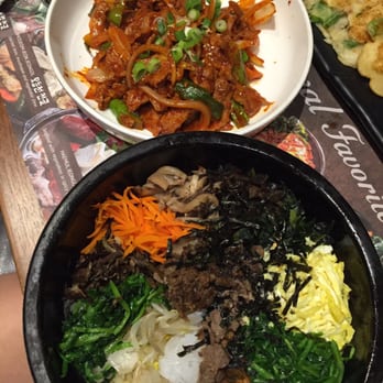 Tang Restaurant - This bibimbap was so satisfying and the spicy pork with the 2 for 20$ set - Korean Near Me - Flushing, New York