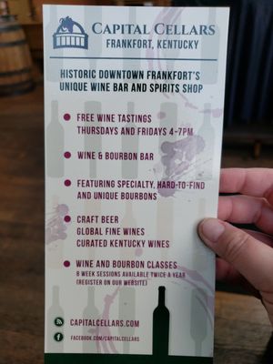 Menu photo 1 Capital Cellars Frankfort, KY