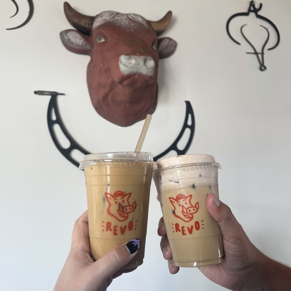 Revolution Roasters - Pumpkin Spice Latte (left) and Salted Rosemary Cold Foam Latte (right) - Coffee Roasteries Near Me - Carlsbad, California Revolution Roasters - Pumpkin Spice Latte (left) and Salted Rosemary Cold Foam Latte (right) - Coffee Roasteries Near Me - Carlsbad, California