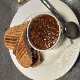 The Four Bridges Panini Sandwich and chili