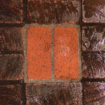 Grime Fighters - Before & after of a high traffic brick patio. - Pressure Washers Near Me - San Diego, California Grime Fighters - Before & after of a high traffic brick patio. - Pressure Washers Near Me - San Diego, California