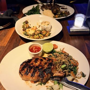 Yard House - Thai Grilled Pork Chop, Sirloin Steak, Crispy Brussels Sprouts - Vegetarian Near Me - San Diego, California Yard House - Thai Grilled Pork Chop, Sirloin Steak, Crispy Brussels Sprouts - Vegetarian Near Me - San Diego, California