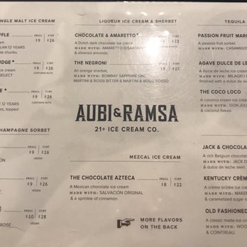 Aubi & Ramsa - Menu - Ice Cream & Frozen Yogurt Near Me - Fort Lauderdale, Florida