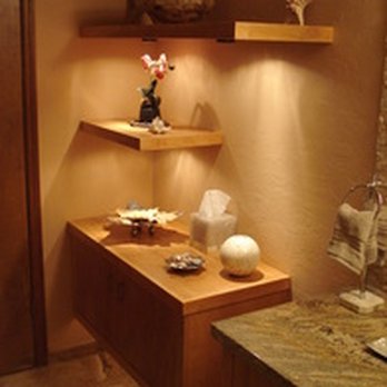 White Tundra Construction - Custom floating shelves with accent lighting as part of a custom bathroom. - General Contractors Near Me - Queen Creek, Arizona White Tundra Construction - Custom floating shelves with accent lighting as part of a custom bathroom. - General Contractors Near Me - Queen Creek, Arizona
